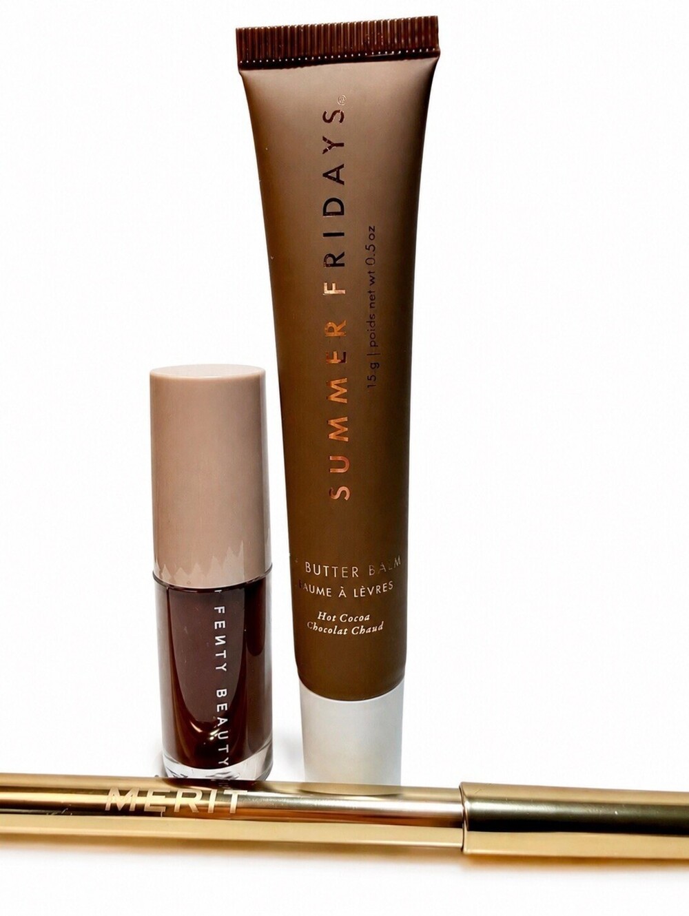 Summer Fridays Hot Cocoa Lip Balm Fenty Hot Chocolit Heat MERIT Lip Trio NEW